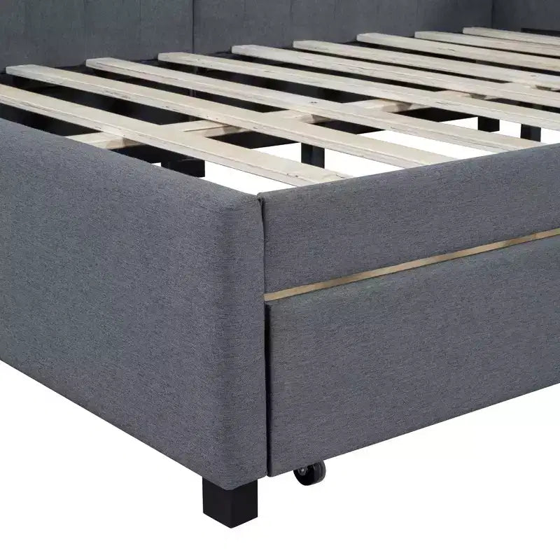 Merax Chic Full Size Upholstered Daybed with 2 Storage Drawers