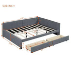 Merax Chic Full Size Upholstered Daybed with 2 Storage Drawers