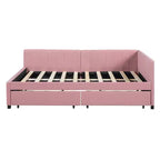 Merax Chic Full Size Upholstered Daybed with 2 Storage Drawers