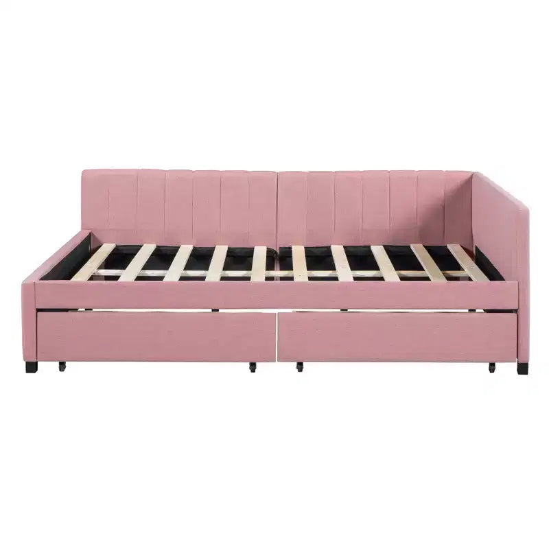 Merax Chic Full Size Upholstered Daybed with 2 Storage Drawers