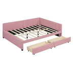 Merax Chic Full Size Upholstered Daybed with 2 Storage Drawers