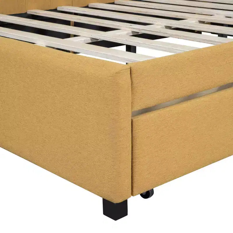 Merax Chic Full Size Upholstered Daybed with 2 Storage Drawers