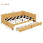 Merax Chic Full Size Upholstered Daybed with 2 Storage Drawers
