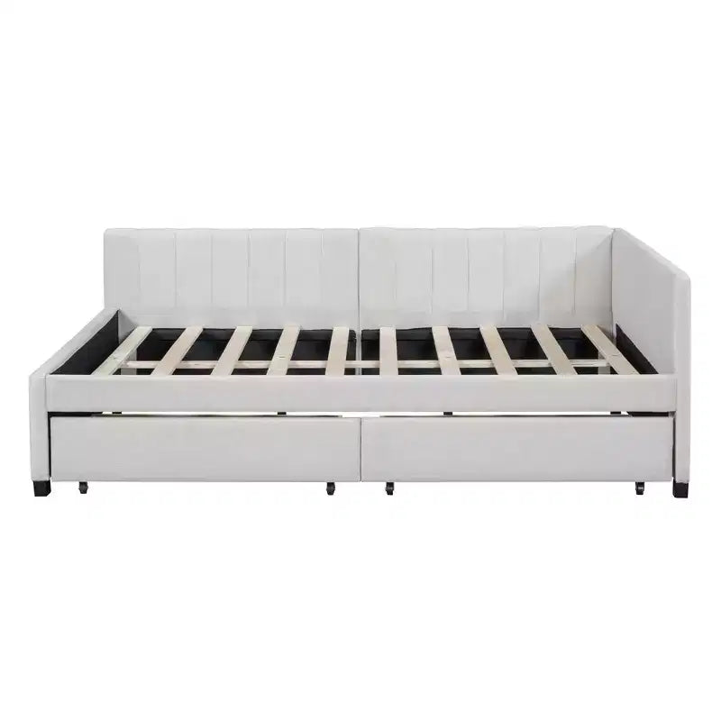Merax Chic Full Size Upholstered Daybed with 2 Storage Drawers