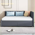 Merax Chic Full Size Upholstered Daybed with 2 Storage Drawers