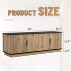 GDFStudio Sandy Modern Minimalist 55 Wood Four-Door TV Cabinet