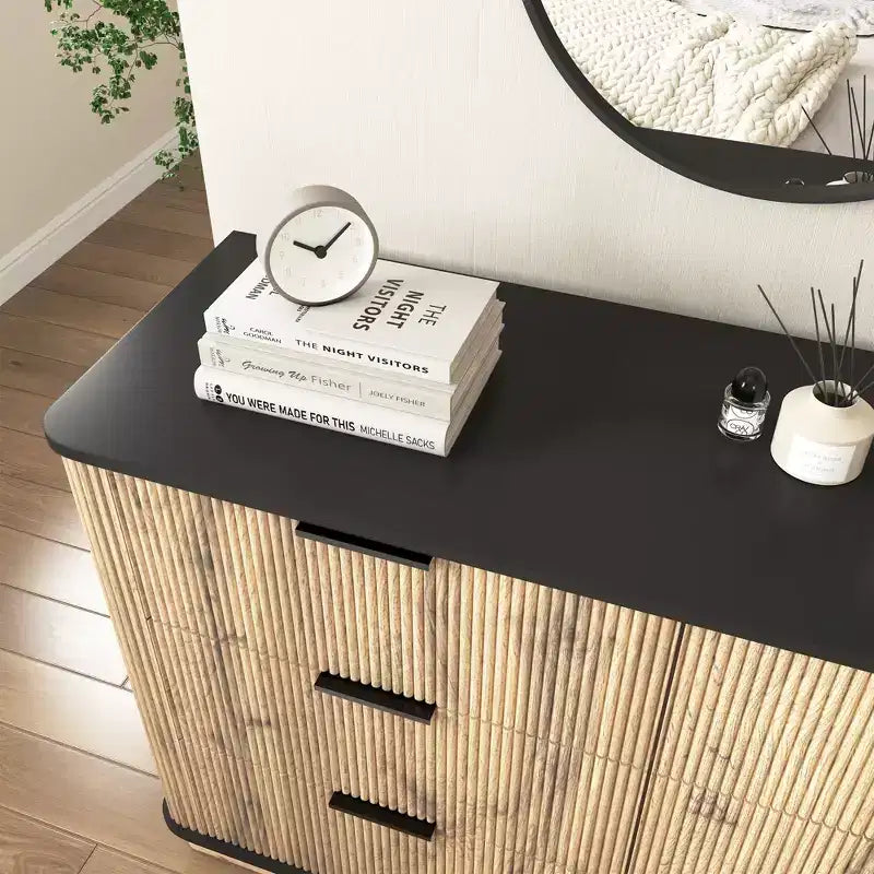 GDFStudio Sandy Modern Minimalist 55 Wood Four-Door TV Cabinet