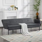 MAYEERTY 74.8 Convertible Futon Sofa Bed with 5-Position Adjustable Backrest