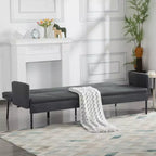MAYEERTY 74.8 Convertible Futon Sofa Bed with 5-Position Adjustable Backrest