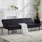 MAYEERTY 74.8 Convertible Futon Sofa Bed with 5-Position Adjustable Backrest