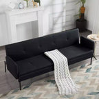 MAYEERTY 74.8 Convertible Futon Sofa Bed with 5-Position Adjustable Backrest
