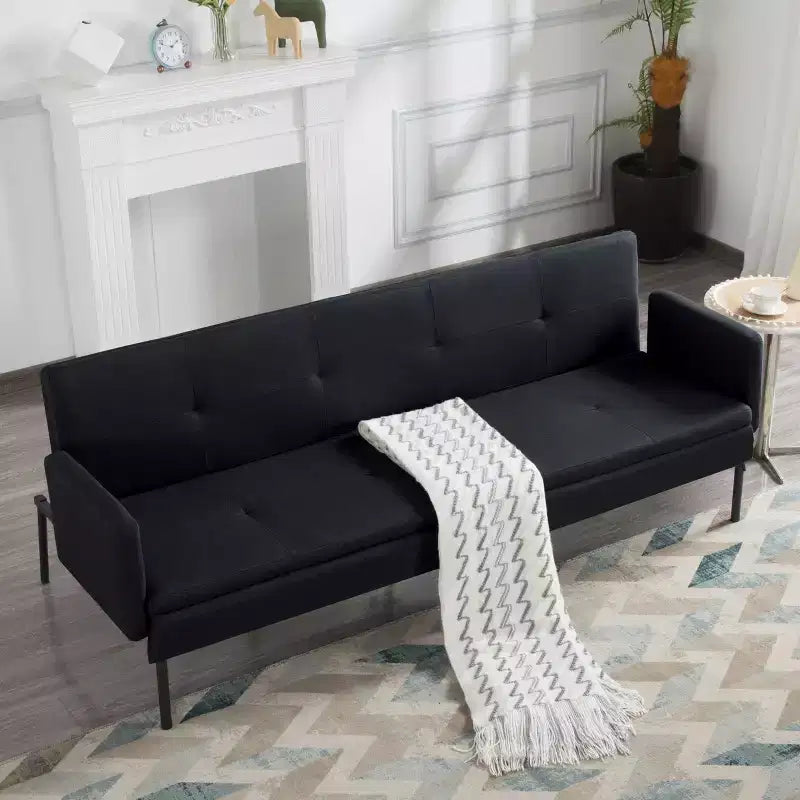 MAYEERTY 74.8 Convertible Futon Sofa Bed with 5-Position Adjustable Backrest
