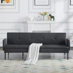 MAYEERTY 74.8 Convertible Futon Sofa Bed with 5-Position Adjustable Backrest