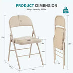 MAYEERTY Leather Folding Chair 2 Pcs for Home Office Party - Portable & Comfortable