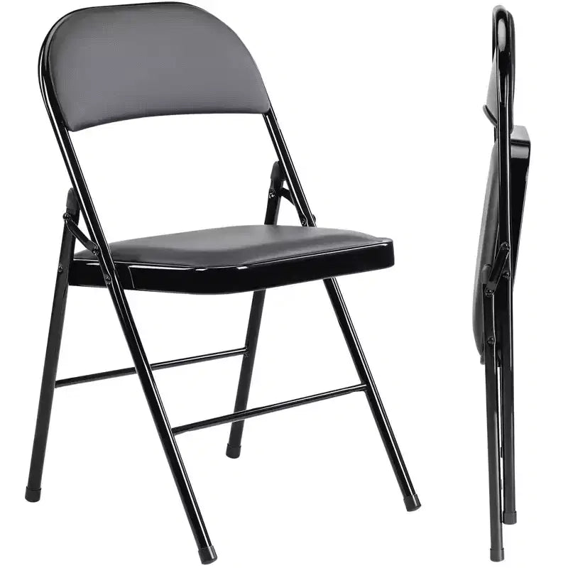 MAYEERTY Leather Folding Chair 2 Pcs for Home Office Party - Portable & Comfortable