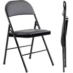 MAYEERTY Leather Folding Chair 2 Pcs for Home Office Party - Portable & Comfortable