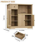 Kitchen Microwave Cabinets with Storage, Buffet Cabinet Sideboard with 3 Doors,1 Drawer and Adjustable Shelves, Pantry Storage Cabinet ,Natural ?