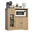 Kitchen Microwave Cabinets with Storage, Buffet Cabinet Sideboard with 3 Doors,1 Drawer and Adjustable Shelves, Pantry Storage Cabinet ,Natural ?
