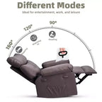 Oversized Recliner Chair - Faux PU Leather Large Manual Recliner for Adults, Exceptional Comfort Lazy Chair