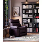 Oversized Recliner Chair - Faux PU Leather Large Manual Recliner for Adults, Exceptional Comfort Lazy Chair