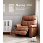 Oversized Recliner Chair - Faux PU Leather Large Manual Recliner for Adults, Exceptional Comfort Lazy Chair