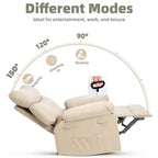 Oversized Recliner Chair - Faux PU Leather Large Manual Recliner for Adults, Exceptional Comfort Lazy Chair