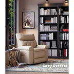 Oversized Recliner Chair - Faux PU Leather Large Manual Recliner for Adults, Exceptional Comfort Lazy Chair