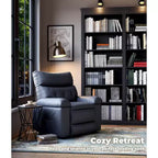 Oversized Recliner Chair - Faux PU Leather Large Manual Recliner for Adults, Exceptional Comfort Lazy Chair