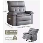 Oversized Recliner Chair - Faux PU Leather Large Manual Recliner for Adults, Exceptional Comfort Lazy Chair