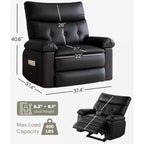 Oversized Recliner Chair - Faux PU Leather Large Manual Recliner for Adults, Exceptional Comfort Lazy Chair