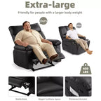 Oversized Recliner Chair - Faux PU Leather Large Manual Recliner for Adults, Exceptional Comfort Lazy Chair
