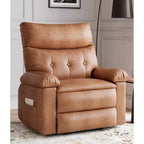 Oversized Recliner Chair - Faux PU Leather Large Manual Recliner for Adults, Exceptional Comfort Lazy Chair