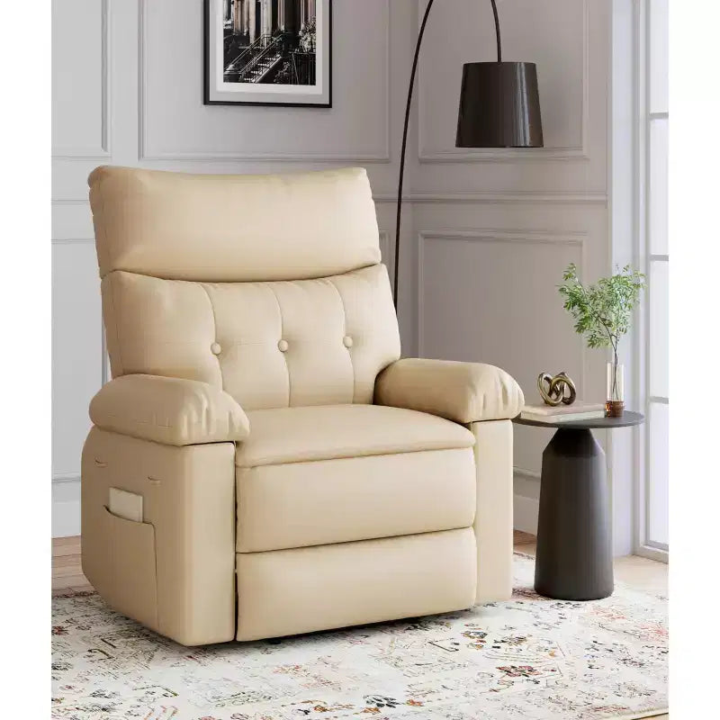 Oversized Recliner Chair - Faux PU Leather Large Manual Recliner for Adults, Exceptional Comfort Lazy Chair