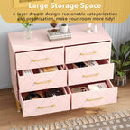 Zstar 6 Drawers Storage Dresser for Bedroom, Living Room, Hallway