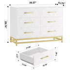 Zstar 6 Drawers Storage Dresser for Bedroom, Living Room, Hallway