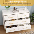 Zstar 6 Drawers Storage Dresser for Bedroom, Living Room, Hallway