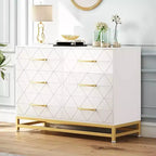 Zstar 6 Drawers Storage Dresser for Bedroom, Living Room, Hallway