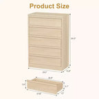 GustoWave Wooden Dresser, Drawer Dresser with Large Drawers Storage for Bedroom, Living Room, Nursery, Entryway