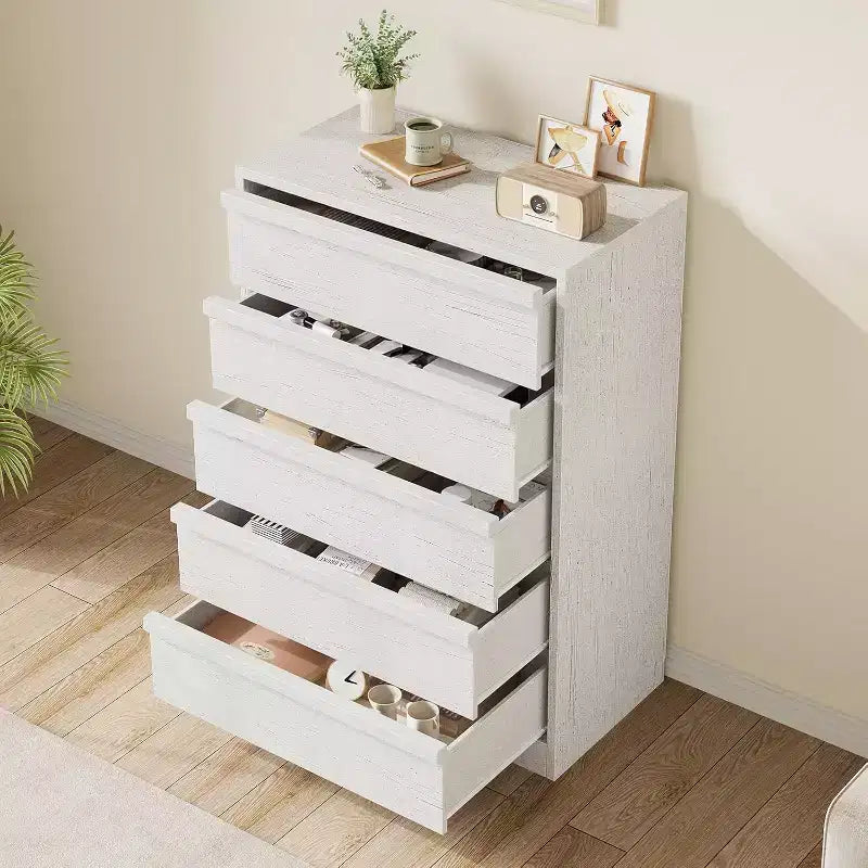 GustoWave Wooden Dresser, Drawer Dresser with Large Drawers Storage for Bedroom, Living Room, Nursery, Entryway