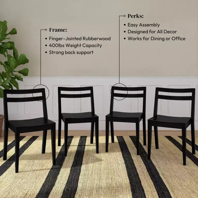 Now Furniture Dining Room Chairs Set of 4, Solid Wood Modern Kitchen Chair