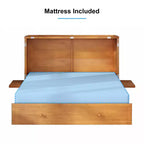 Mjkone Murphy Bed Queen,Cube Cabinet Chest Bed with Charging Station&Storage Space