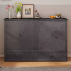 Mjkone Murphy Bed Queen,Cube Cabinet Chest Bed with Charging Station&Storage Space