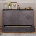 Mjkone Murphy Bed Queen,Cube Cabinet Chest Bed with Charging Station&Storage Space