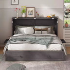 Mjkone Murphy Bed Queen,Cube Cabinet Chest Bed with Charging Station&Storage Space