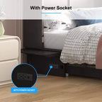 Mjkone Murphy Bed Queen,Cube Cabinet Chest Bed with Charging Station&Storage Space