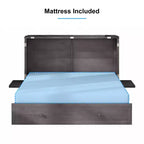 Mjkone Murphy Bed Queen,Cube Cabinet Chest Bed with Charging Station&Storage Space