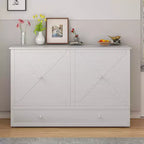 Mjkone Murphy Bed Queen,Cube Cabinet Chest Bed with Charging Station&Storage Space