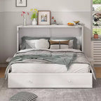 Mjkone Murphy Bed Queen,Cube Cabinet Chest Bed with Charging Station&Storage Space