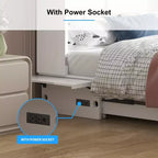 Mjkone Murphy Bed Queen,Cube Cabinet Chest Bed with Charging Station&Storage Space