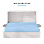 Mjkone Murphy Bed Queen,Cube Cabinet Chest Bed with Charging Station&Storage Space